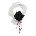 Halloween Dark Stained Blood Pearl Bead Necklace Female Creative Rose Blossoms Multi Layer Tassel Neck Chain_ipsvogv.com