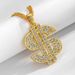 Hip Hop Symbol Pendant Necklace With Personalized Diamond Embedding Exaggerate And Dominant Dollar Alloy Men's Trendy_ipsvogv.com