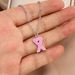New Pink Ribbon Breast Cancer Awareness Stainless Steel Necklace For Women Clavicle Chain Jewelry_ipsvogv.com