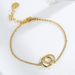 Simple Copper Plated Real Gold Diamond Round Bracelet Female Ins Double Ring Hand Jewelry_ipsvogv.com