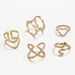New Combination Fashionable And Simple Gold Snake Shaped Heart Cross Opening 5-piece Set Ring_ipsvogv.com