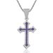 Unisex Hip Hop Colored Cross Pendant For Men And Women Personalized Rap Micro Inlaid Zircon Trendy Hip Hop Necklace_ipsvogv.com