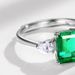 New S925 Silver Ring Women's Simple Princess Square Cultivated Emerald Fashion Gemstone Bracelet_ipsvogv.com