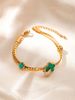 Fashion Gold Bracelet Inlaid With Turquoise Titanium Steel Cuban Butterfly Versatile Niche Jewelry_ipsvogv.com