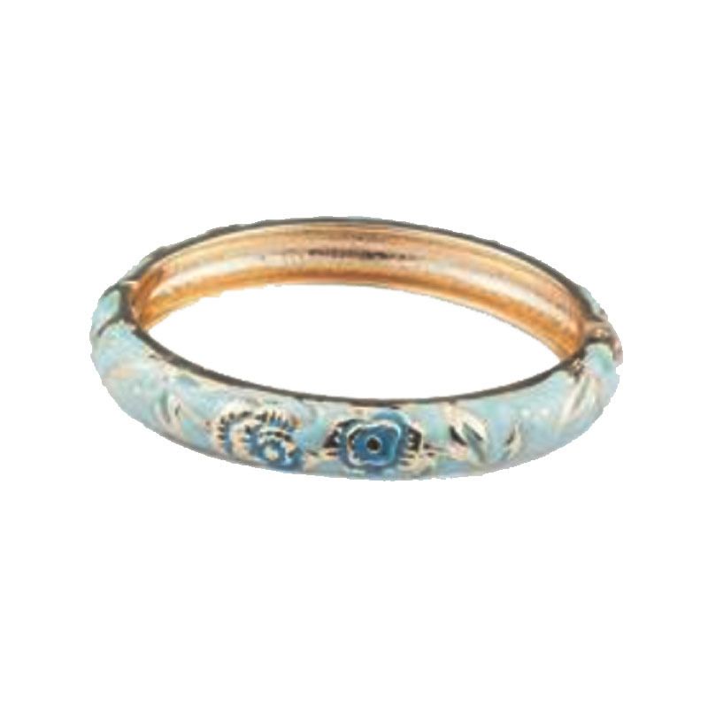 Daili Enamel Chinese Style Bracelet Zinc Alloy Bracelet Flower Open Bracelet Tourist Attraction Souvenir_ipsvogv.com