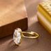 Fashionable And Minimalist INS Four Claw Diamond Inlaid Oval Zircon Open With Adjustable Color Retention Ring_ipsvogv.com