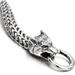 Stainless Steel Personality Viking Wolf Head Franco Link Chain Bracelet For Men_ipsvogv.com