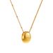 New Simple Fashion Versatile Literary Retro Geometric Stainless Steel Oval Pendant Necklace_ipsvogv.com