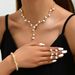 Pinduoduo Hot Selling Claw Necklace Earrings Bracelet Three-Piece Set Rhinestone Collarbone Chain Evening Dress_ipsvogv.com
