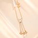 Korean Version White Shell Butterfly Pearl Necklace, Women's Titanium Steel Hollow Out Long Tassel Pendant, Fashionable_ipsvogv.com