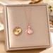 Korean Style Diamond Studded Fashionable Shell Pearl Titanium Steel Necklace, Women's Anti Fading Temperament Fan-shaped_ipsvogv.com