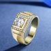 MJZ015 Full Bold 1.25-Carat Diamond Plated With White Gold, Elegant Men's Ring_ipsvogv.com