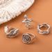 New Ring Personalized Snake Wings Skeleton Hand Hollowed 4-piece Set Handjewelry_ipsvogv.com