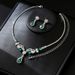 Niche Versatile Fresh Necklace Pendant Earring Set Two-Piece Clavicle Chain Jewelry Bridal Accessories_ipsvogv.com