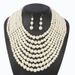 Pearl Beads Exaggerated Women's Short Multi Layer Necklace_ipsvogv.com