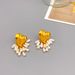French Baroque Gold Peach Heart Multi layer Pearl tassel Earrings, Light Luxury, Small niche Silver Needle INS Earrings_ipsvogv.com