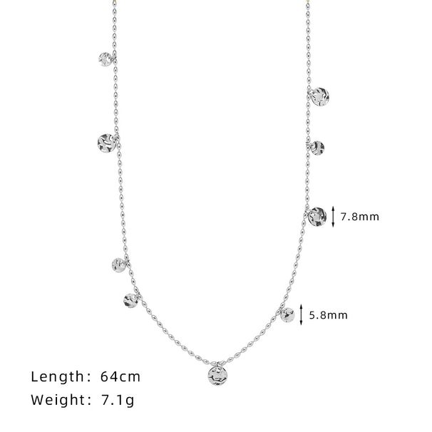 Women's Jewelry Medieval Wishing Pool Gold Coin Glitter Beads Sweater Chain Autumn And Winter Necklace Titanium Steel Silver Whale Rain_ipsvogv.com