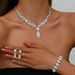 Women’s Jewelry Set Fashion Jewelry Wholesale Bridal White Crystal Flower Jewelry Set Fashion Banquet Wedding Dress Necklace Accessories_ipsvogv.com