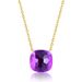 Candy Colored Gem Clavicle Chain S925 Silver Plated 9K Gold Three Dimensional Amethyst Necklace Style Simple Fashion_ipsvogv.com
