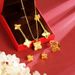 Copper Alloy Clover Ring Necklace, Simple And Versatile, Horizontal Car, Women's Patterned Earrings, Niche Design_ipsvogv.com