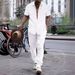 2024 Summer Men's Shirt Casual Loose Short sleeved Long Pants Beach Set_ipsvogv.com