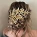 Handcrafted Champagne Crystal Bridal Headband With Rhinestone Chains For Wedding Accessories Diamond Piece Bridal Hair Accessories_ipsvogv.com
