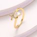 Sedoni Fashion Copper Plated True Gold Micro Inlaid Zircon Cross Women's Open Ring_ipsvogv.com