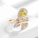 Baolai Xing Light Luxury Jewelry High Grade Zircon For Women's Instagram Fashion Super Sparkling Leaf Row Diamond Ring_ipsvogv.com