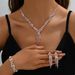 Twist Necklace Earrings Bracelet Three-Piece Fashion Trendy Jewelry Luxurious Full Diamond Rhinestone Set_ipsvogv.com