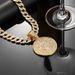 Disc Full Diamond Number 7 Alloy Pendant, Trendy Cuban Necklace, Men's Hip-hop Accessory, Personalized Necklace_ipsvogv.com