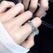 Princess Style Micro Inlaid Sparkling Diamond Zircon Cross Love Bow 2023 New High-end Personalized Index Finger Ring_ipsvogv.com