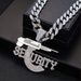Hip Hop SECURITY Letter Pistol High-Quality Dominant Alloy Rhinestone Cuban Chain Pendant_ipsvogv.com