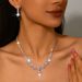 Women’s Jewelry Set Fashion Bridal Set Necklace Earrings Set Zircon Water Drop Wedding Jewelry Evening Dress Accessories_ipsvogv.com