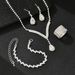 2024 Fashion Jewelry Set: Sparkling Diamond Necklace, Earrings, Studs, Bracelet, And Ring_ipsvogv.com