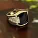 Longrui hot-selling jewelry new gold wide-faced black diamond men's ring fashion hip-hop full diamond ring_ipsvogv.com