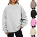 Women's sweatshirt long sleeve turtleneck pullover sweatshirt casual sweatshirt fleece top_ipsvogv.com