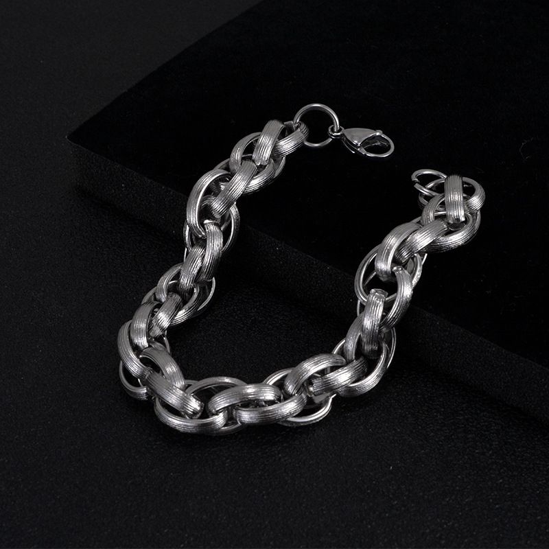 for Men Korean Style Student Personality Bold Hip-Hop Titanium Steel Simple Men's Jewelry Trendy Youth Bracelet_ipsvogv.com