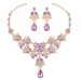 Women's Jewelry Elegant Drop Crystal Necklace And Earrings Set For Wedding, Party, And Special Occasions Water Drop Necklace Accessories_ipsvogv.com