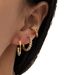 Fashionable Niche INS Retro Coral Diamond Colored Zircon Choop Ear_ipsvogv.com