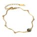 Natural Stone Braided Small Flower Titanium Steel Bracelet Necklace Gold Plated Non Fading African Turquoise Sweet Set Decoration_ipsvogv.com