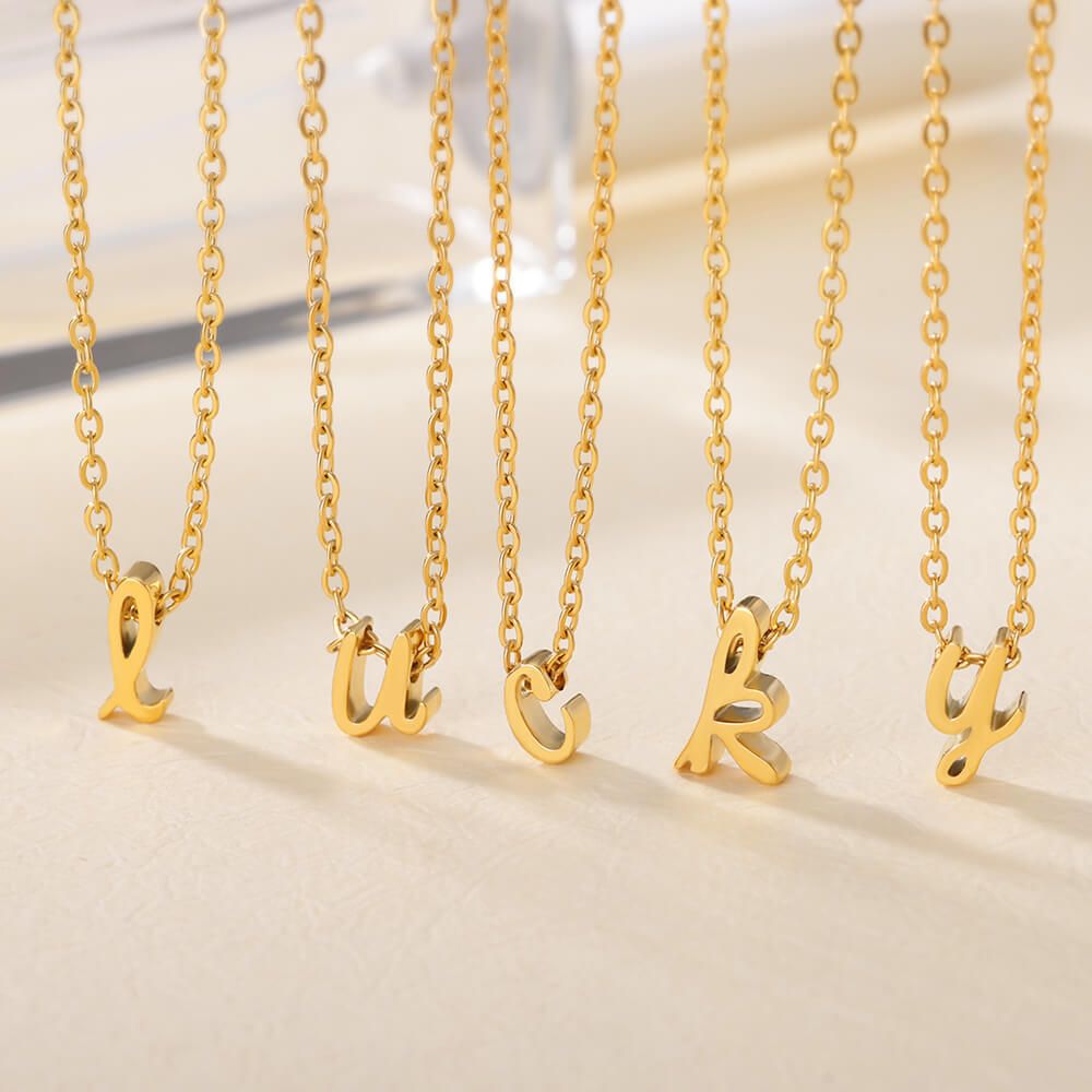new lowercase letter necklace hollow stainless steel necklace small letter pendant_ipsvogv.com