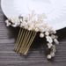 Jewelry & Accessories Bridal Handmade Pearl Flower Hair Comb Golden Wedding Dress Accessories Headdress Bridal Jewelry_ipsvogv.com