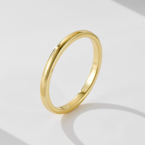 Women's Jewelry S925 Sterling Silver Gold Plated Ring Simple Classic Aperture Versatile Ring Hand Jewelry High Quality_ipsvogv.com