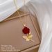 Rose 【 】 Light Luxury Charm Gorgeous Full Diamond Necklace Women's Versatile Clavicle Titanium Steel Chain 【 】_ipsvogv.com