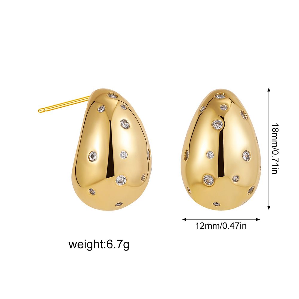Unisex High End Retro Earrings Stainless Steel Straight Line Micro Diamond Water Drop Earrings Geometric Versatile Earrings For Women_ipsvogv.com