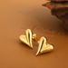 Exaggerated Minimalist Style Three Dimensional Metal Heart Earrings Fashion Temperament Irregular Stainless Steel Earrings_ipsvogv.com