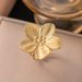 French Court Style Matte Gold Stainless Steel Flower Metal With Advanced Design Sense And Earrings_ipsvogv.com