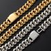 Hip Hop Full Diamond Diamond Cuban Chain Personality Zircon Necklace Men's Versatile High End Fashion Jewelry_ipsvogv.com