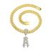 New Letter A Necklace Trendy Personality Diamond Set Cuban Chain Men's Hip Hop Pendant Jewelry_ipsvogv.com