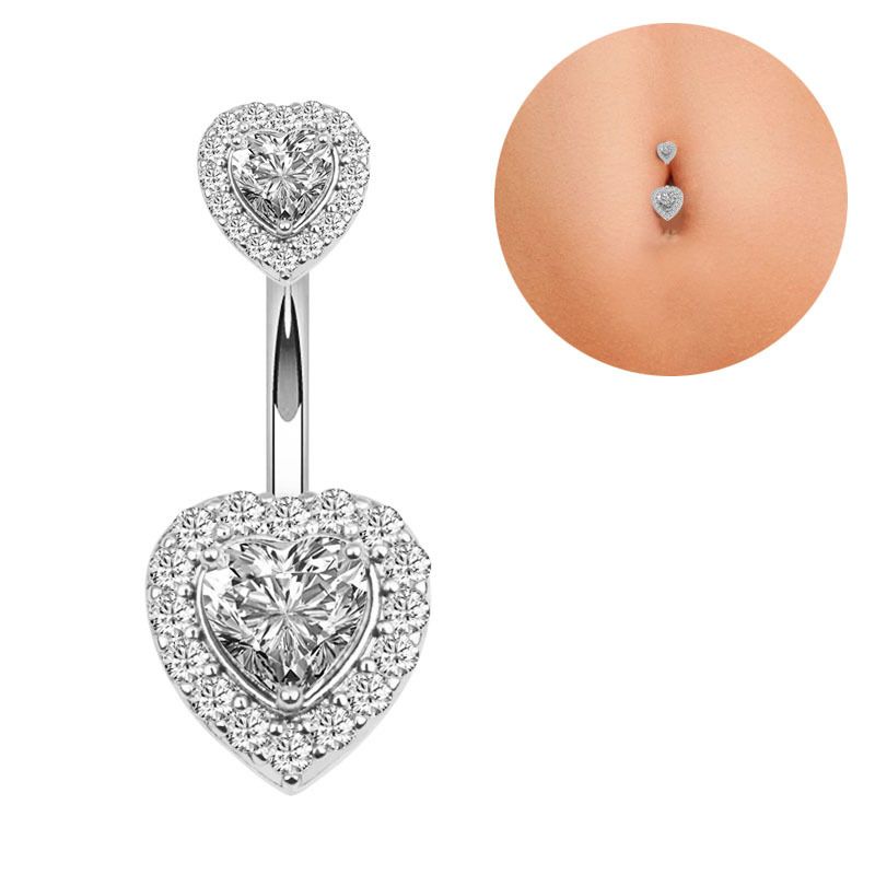 Women's Jewelry Love Belly Button Ring Creative Zircon Belly Button Belly Button Piercing Jewelry_ipsvogv.com